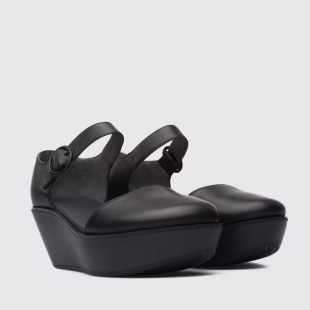 Camper Damas Leather Platform Mary Jane Shoe Black